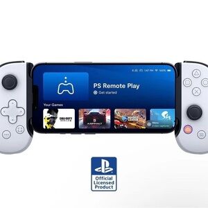 PlayStation-Compatible White Smartphone Controller Grip for Mobile Gaming